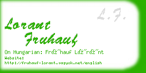 lorant fruhauf business card